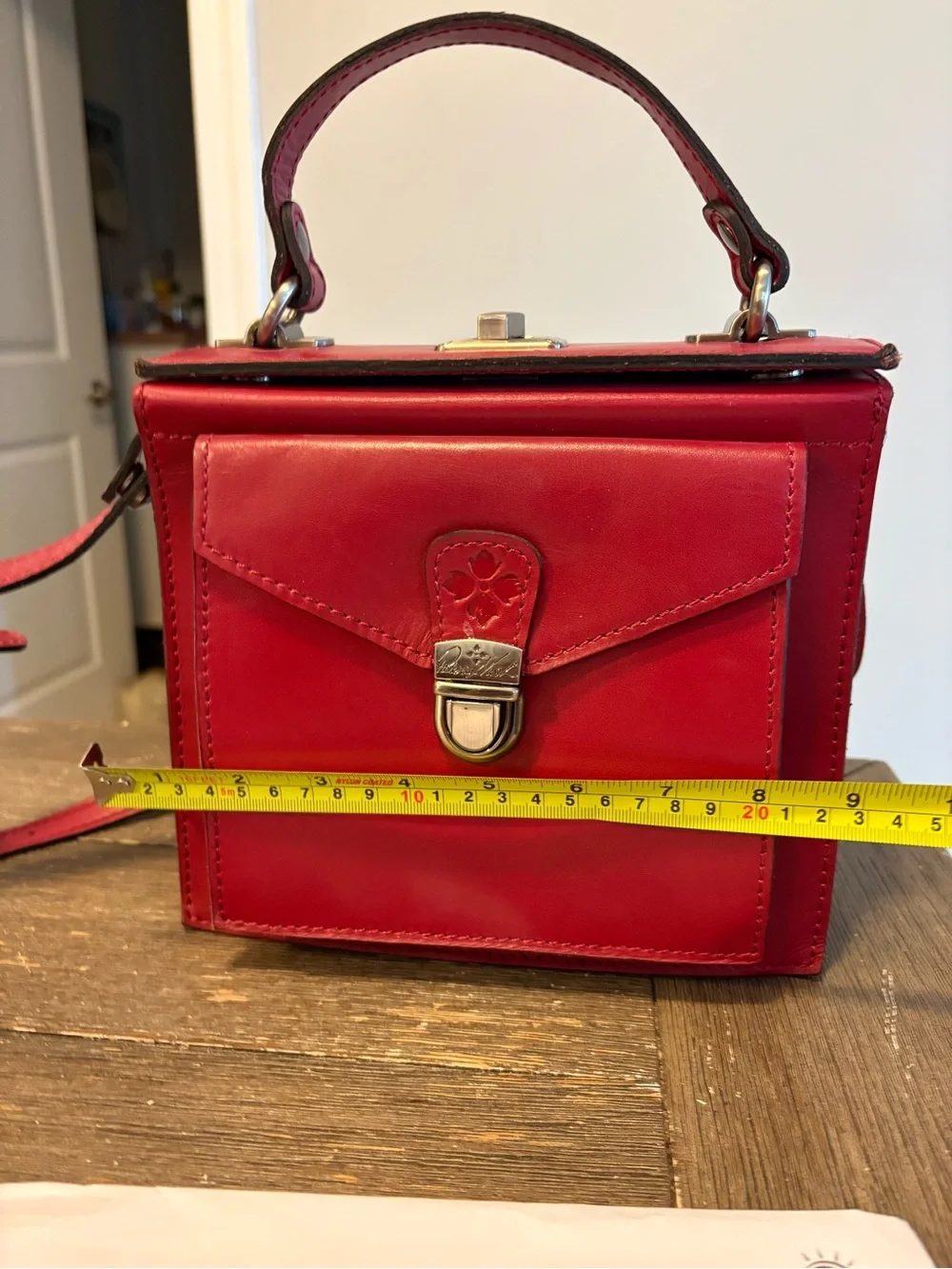 Patricia Nash Red Leather Top-Handle Satchel